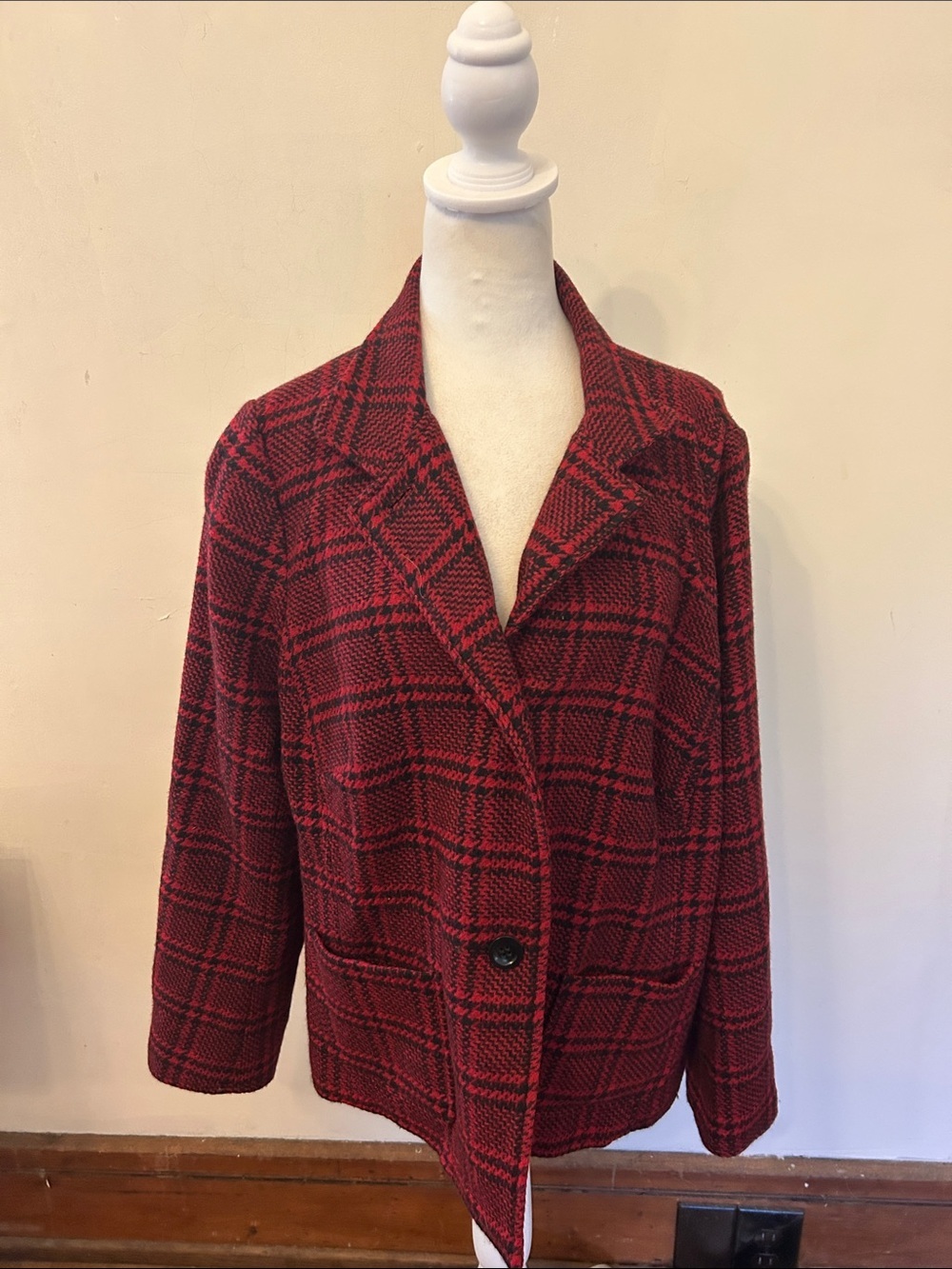 Talbots Women’s Red black Tailored Blazer Jacket Size 18 WP EUC